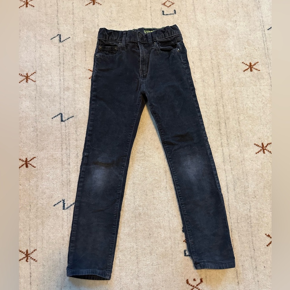 Boys Crewcuts classic fit stretch corduroy pants in dark gray size 7